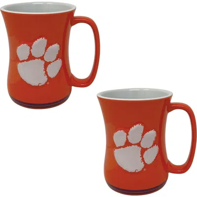 Indigo Falls Clemson Tigers 16oz. Sculpted Barista Mug Two-pack In Orange