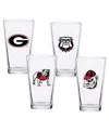 Indigo Falls Georgia Bulldogs 16oz. Collector Pint Glasses, Set Of 4 In No Color