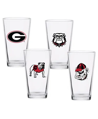 Indigo Falls Georgia Bulldogs 16oz. Collector Pint Glasses, Set Of 4 In No Color