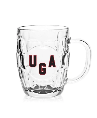 Indigo Falls Georgia Bulldogs 20 oz Dimpled Glass Mug In Clear