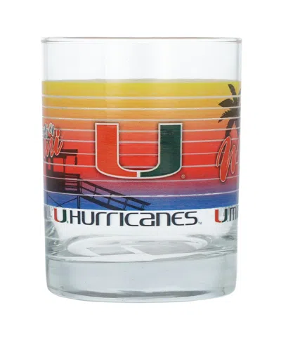 Indigo Falls Miami Hurricanes 14oz. Heritage Rocks Glass