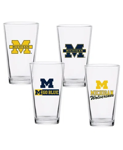 Indigo Falls Michigan Wolverines 16oz. Collector Pint Glass Four-set In No Color