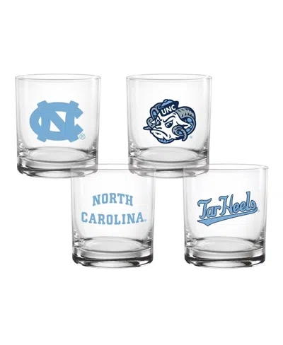 Indigo Falls North Carolina Tar Heels Collector's 14oz. Rocks Glasses, Set Of 4 In No Color