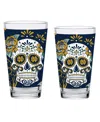 Indigo Falls Notre Dame Fighting Irish Two-pack 16oz. Dia De Los Muertos Pint Glass Set In No Color