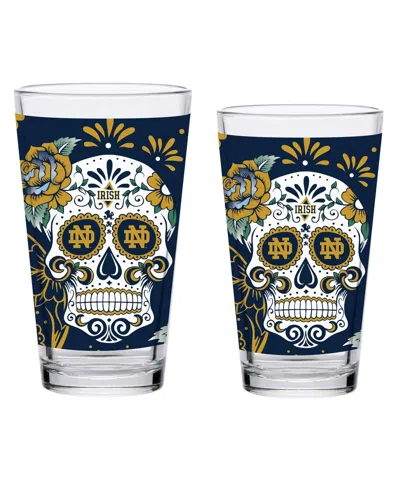 Indigo Falls Notre Dame Fighting Irish Two-pack 16oz. Dia De Los Muertos Pint Glass Set In No Color