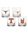 Indigo Falls Texas Longhorns 4-pack Collector's 14oz. Rocks Glass Set In No Color
