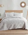 Indigo Ink Abstract 3-pc. Quilt Set, Full/queen In Gray