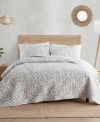 Indigo Ink Abstract 3-pc. Quilt Set, Full/queen In Gray