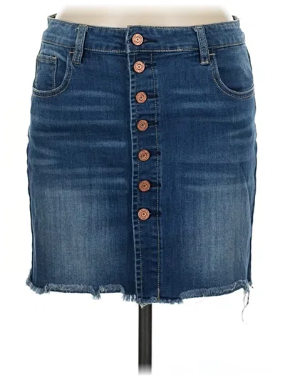 Pre-owned Indigo Rein Denim Skirt In Blue