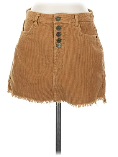 Pre-owned Indigo Rein Denim Skirt In Tan