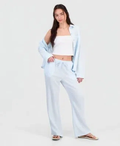 Indigo Rein Juniors Cotton Gauze Shirt Drawstring Beach Pants In Blue