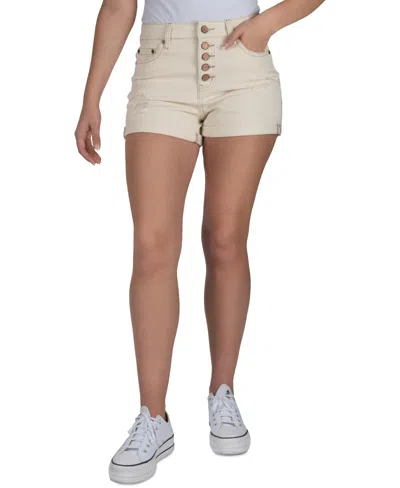 Indigo Rein Juniors' Exposed-fly Destructed Shorts In Natural