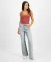 Indigo Rein Juniors' High-rise Stud-trim Flare-leg Jeans In Brother
