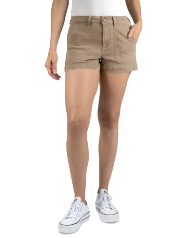 Indigo Rein Juniors' High-rise Utility-pocket Shorts In Khaki