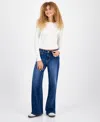 Indigo Rein Juniors' Mid-rise Wide-leg Jeans In Blue