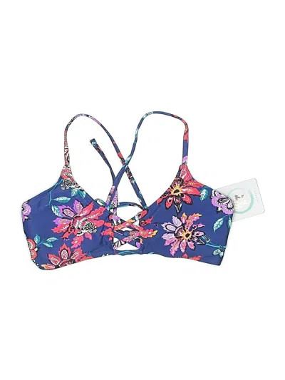 Indigo Rein Swimsuit Top Blue Floral Pattern Swimwear