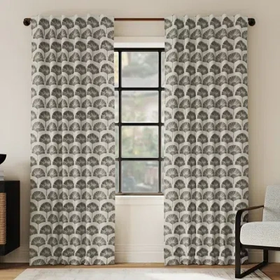 Indigo Road By Egypt Sherrod Block Leaf Back Tab 100% Blackout Single Curtain Panel In Gray