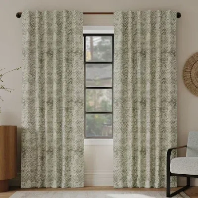 Indigo Road By Egypt Sherrod Chevron Back Tab 100% Blackout Single Curtain Panel In Sand