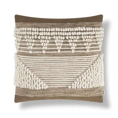 Indigo Road By Egypt Sherrod Chez Knotted Stripe Cotton Rich Decorative Pillow In Brown