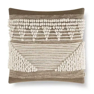 Indigo Road By Egypt Sherrod Chez Knotted Stripe Cotton Rich Square Throw Pillow In Brown