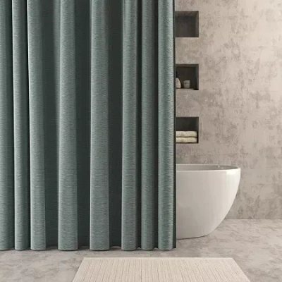 Indigo Road By Egypt Sherrod Merrow Puckered Wave Buttonhole Shower Curtain In Blue