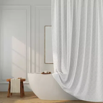 Indigo Road By Egypt Sherrod Merrow Puckered Wave Buttonhole Shower Curtain In White