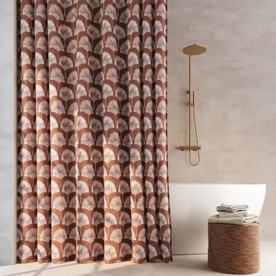 Indigo Road By Egypt Sherrod Meru Fan Leaf Block Print Buttonhole Shower Curtain In Multi