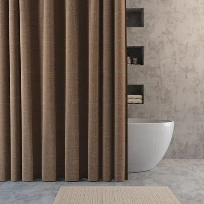 Indigo Road By Egypt Sherrod Suhana Contrast Tweed Buttonhole Shower Curtain In Orange