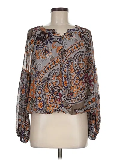 Pre-owned Indigo Rose 3/4 Sleeve Blouse In Brown