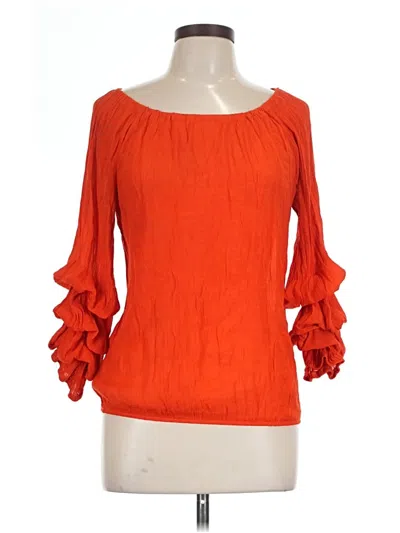 Pre-owned Indigo Rose 3/4 Sleeve Blouse In Orange