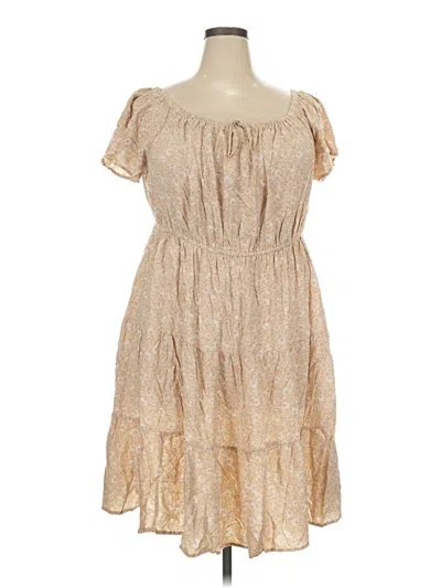 Pre-owned Indigo Rose Casual Dress In Tan