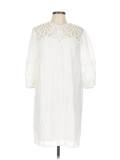 Pre-owned Indigo Rose Casual Dress In White