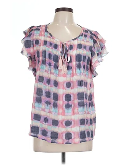 Pre-owned Indigo Rose Short Sleeve Blouse In Pink