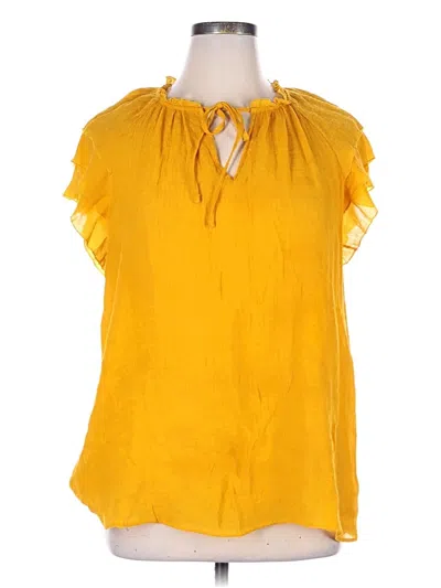 Pre-owned Indigo Rose Short Sleeve Blouse In Yellow