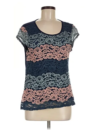 Pre-owned Indigo Rose Short Sleeve Top Teal Scoop Neck Tops