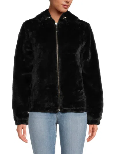 Indigo Saints Women's Faux Fur Jacket In Black
