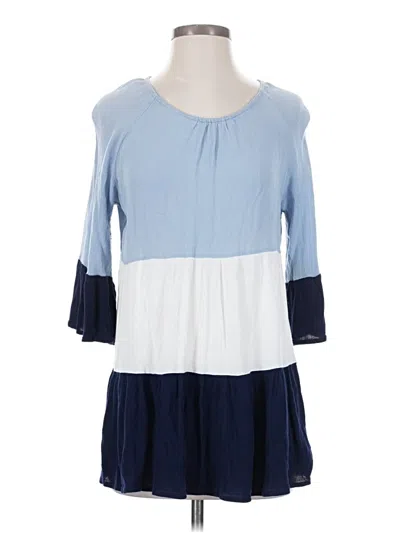 Pre-owned Indigo Soul 3/4 Sleeve Blouse In Blue