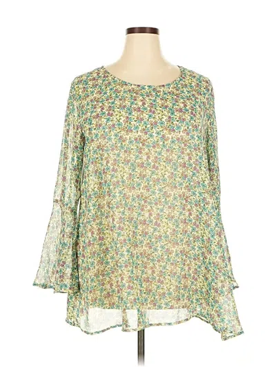 Pre-owned Indigo Soul 3/4 Sleeve Blouse In Green