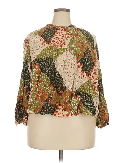 Pre-owned Indigo Soul 3/4 Sleeve Blouse In Green