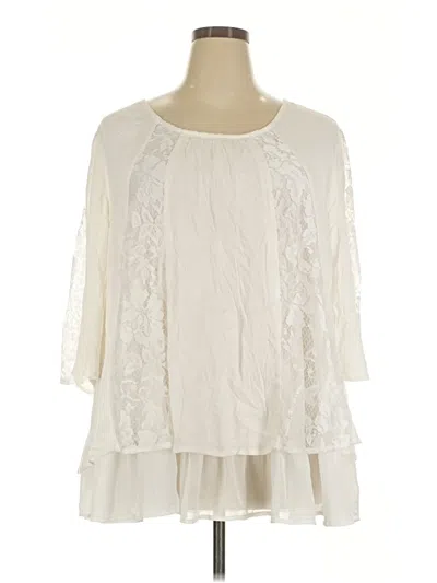 Pre-owned Indigo Soul 3/4 Sleeve Blouse In Ivory