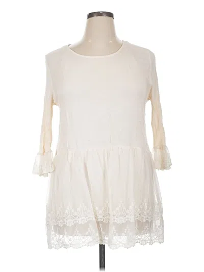 Pre-owned Indigo Soul 3/4 Sleeve T-shirt In White