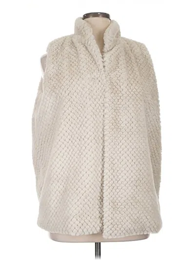 Pre-owned Indigo Soul Faux Fur Vest In White