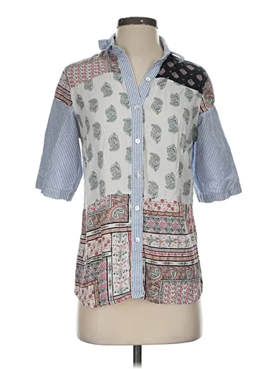 Pre-owned Indigo Thread Co. 3/4 Sleeve Button Down Shirt In Gray
