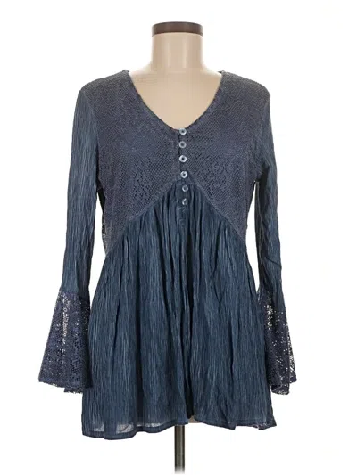 Pre-owned Indigo Thread Co. Long Sleeve Blouse In Blue