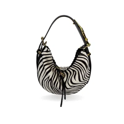 Indigolush Women's Black / White Wild Mini Hobo Zebra