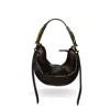 Indigolush Women's Brown Hobo Adjustable Hand Shaped Leather Bag Mini Ebony In Brown
