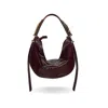 Indigolush Women's Brown / Red Hobo Adjustable Hand Shaped Leather Bag Midi Black Cherry Two Hands In Multi