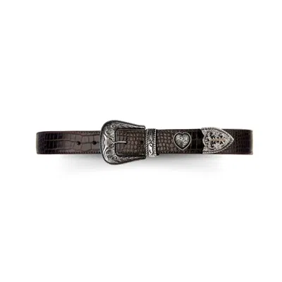 Indigolush Women's Brown Western Love Ebony Silver