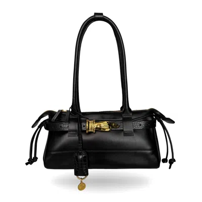 Indigolush Women's East West Gilded Lure Black Smooth