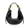 Indigolush Women's Hobo Adjustable Hand Shaped Leather Bag Maxi Black